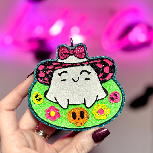 Neon Ghost in Inflatable Car Freshie
