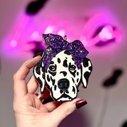 Dalmatian With Bow Car Freshie