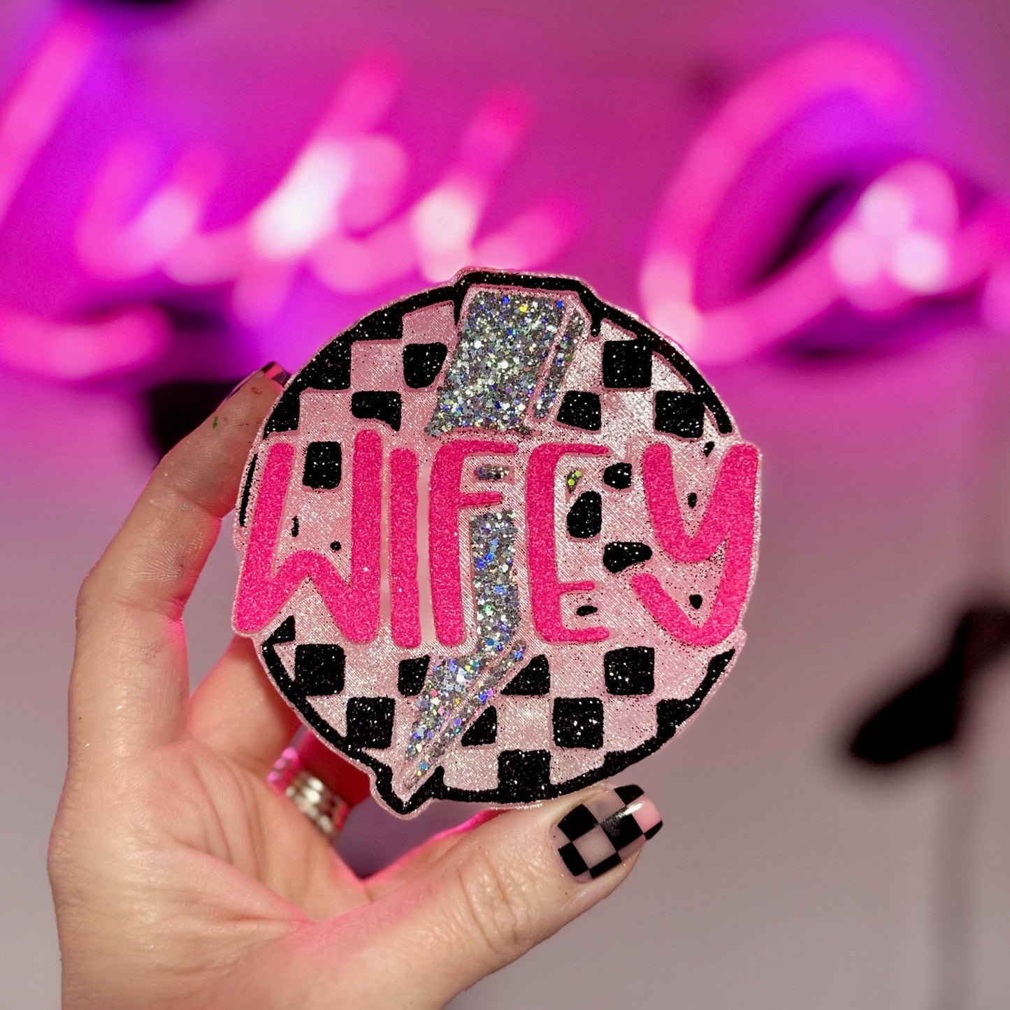 Checkered Wifey Car Freshie