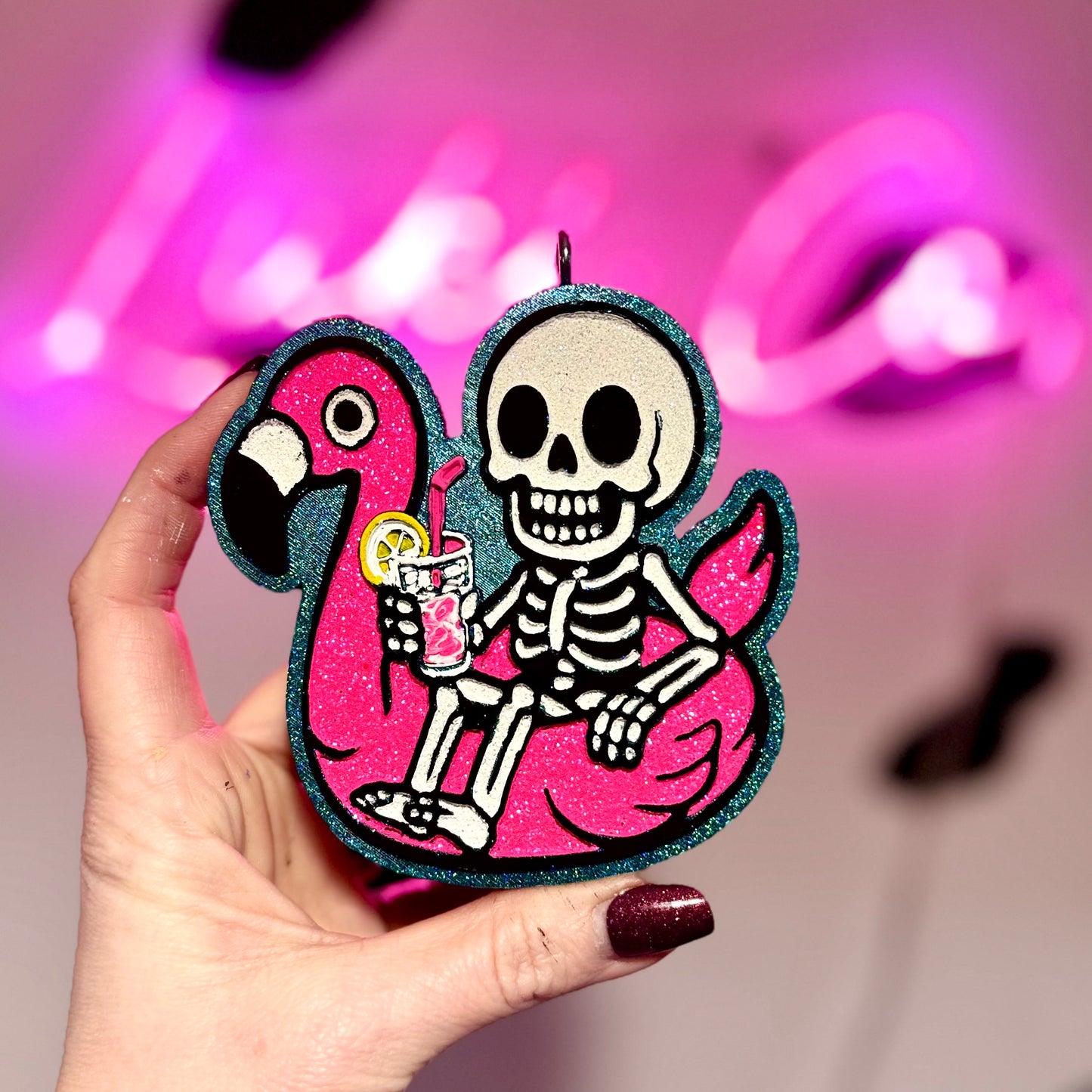 Skeleton in Inflatable Car Freshie
