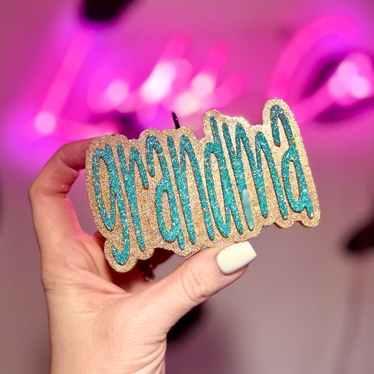 Grandma Gold & Teal Car Freshie