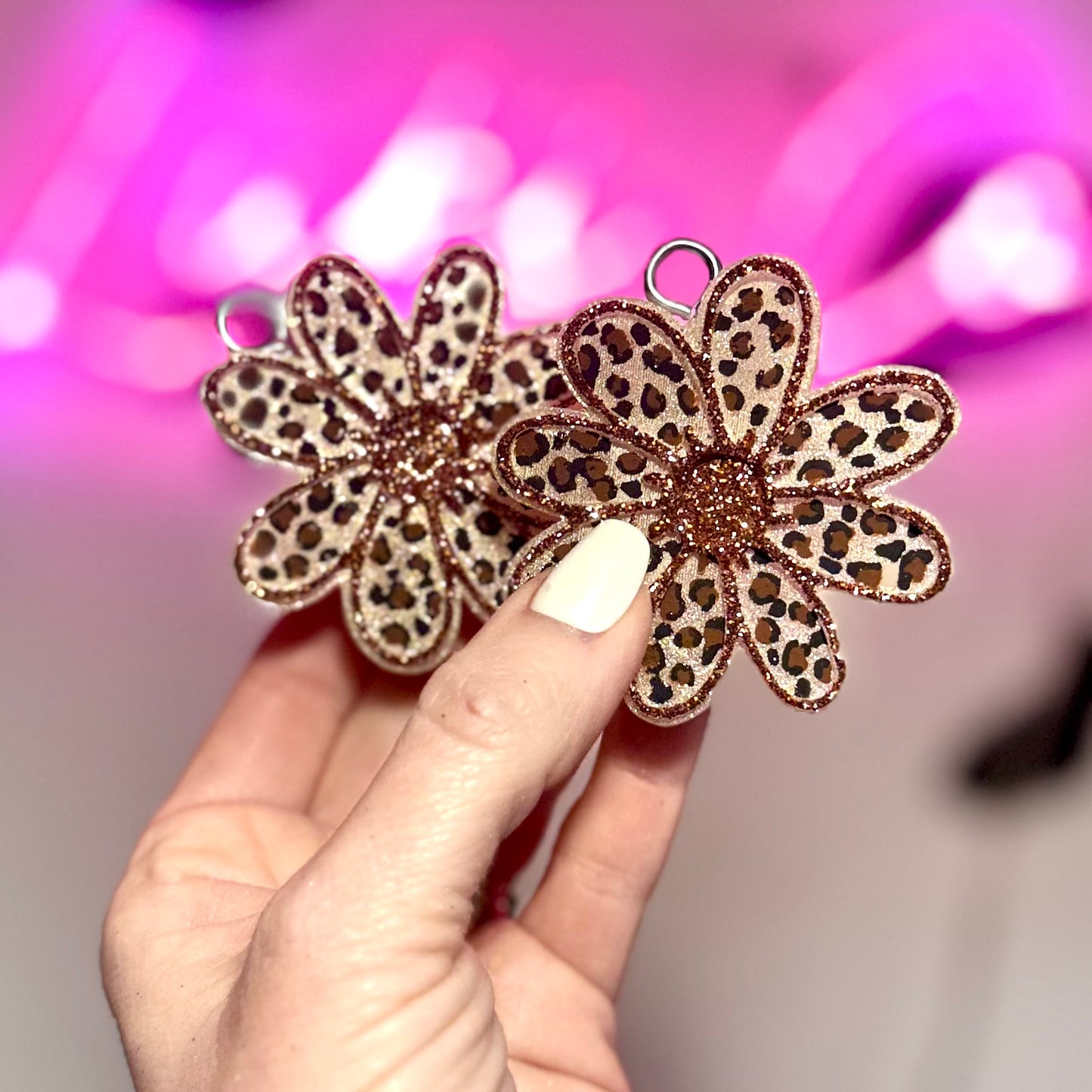 Cheetah Flower Vent Clip Car Freshies