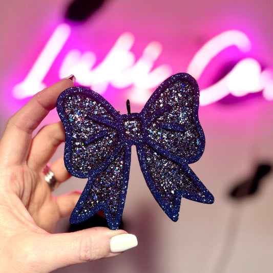 Blue & Black Bow Car Freshie