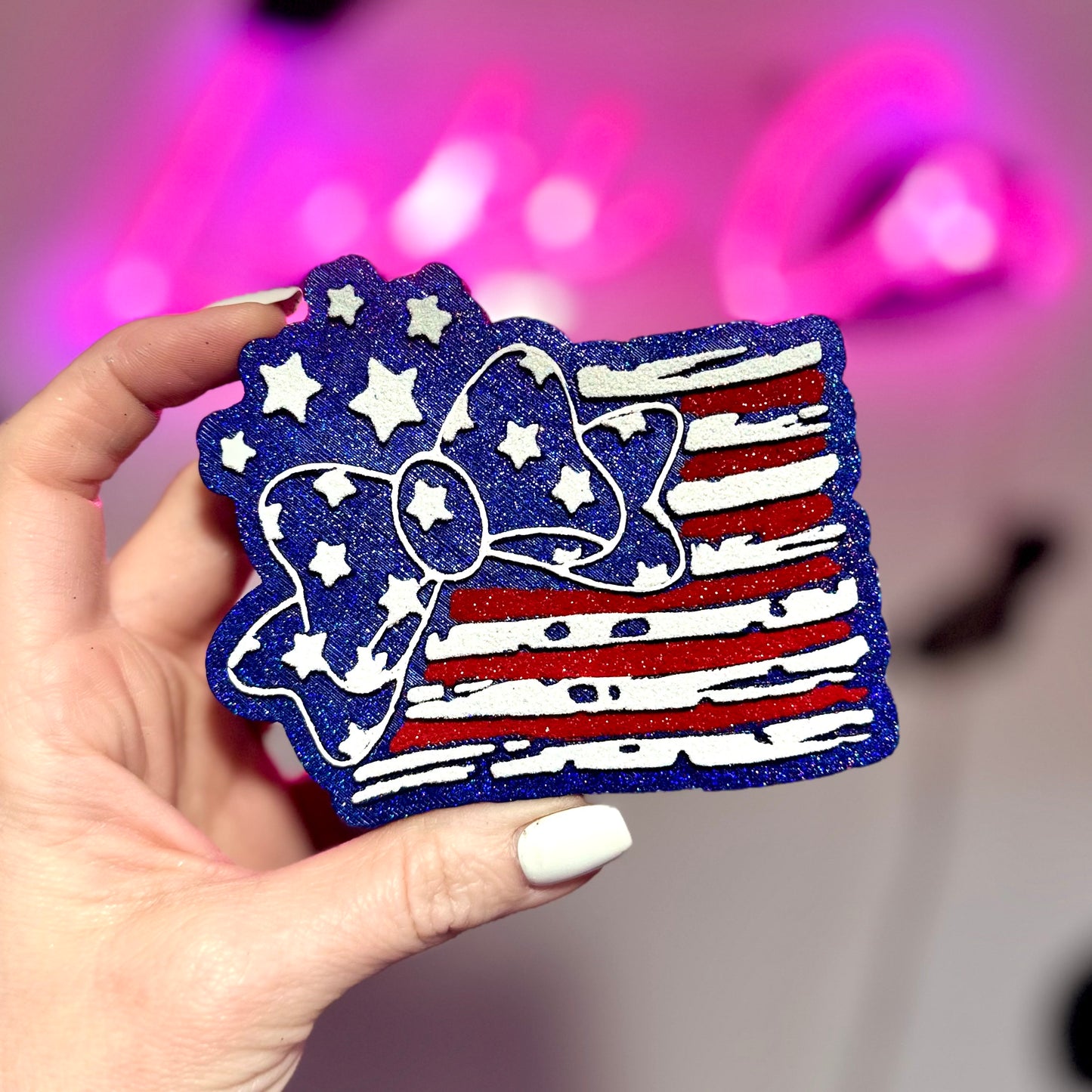 American Flag With Bow Freshie