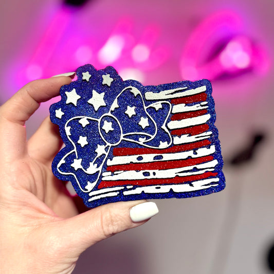 American Flag With Bow Freshie