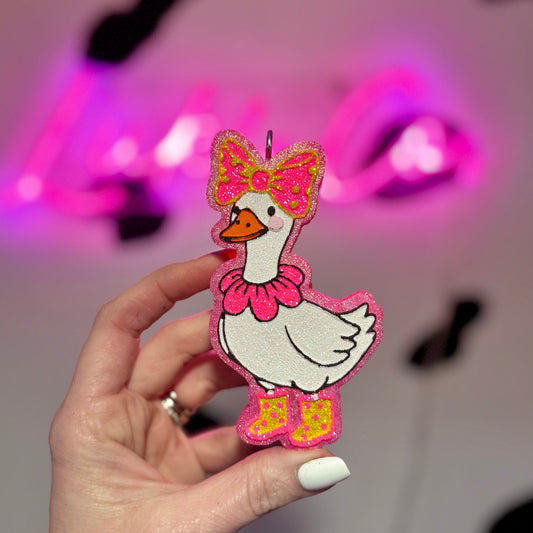 Goose In Pink Rain Boots Car Freshie