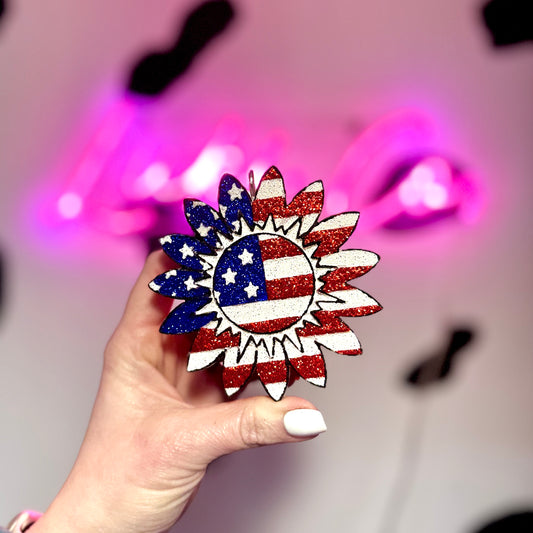 American Flag Sunflower Freshie