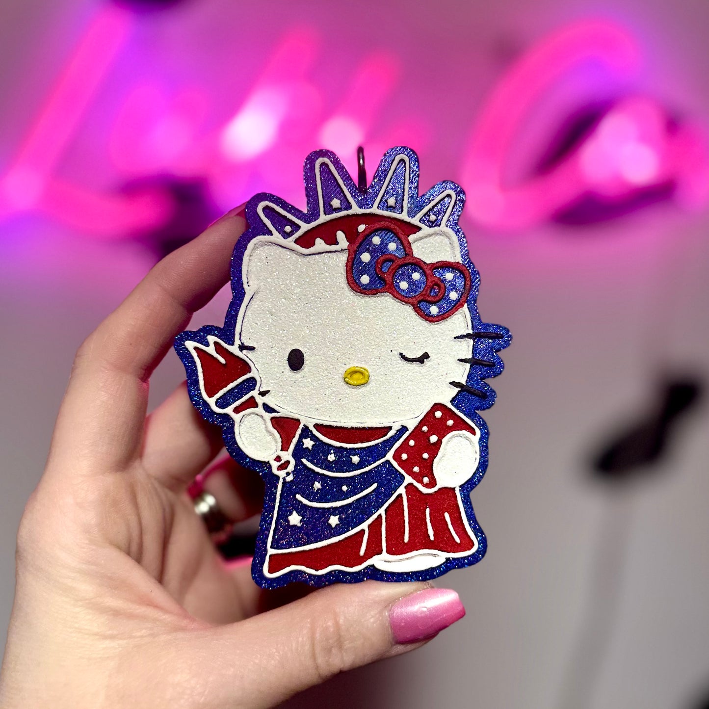 American Hello Kitty Statue of Liberty Car Freshie