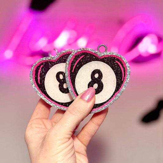 Pink Heart 8 Ball Vent Clip Freshies