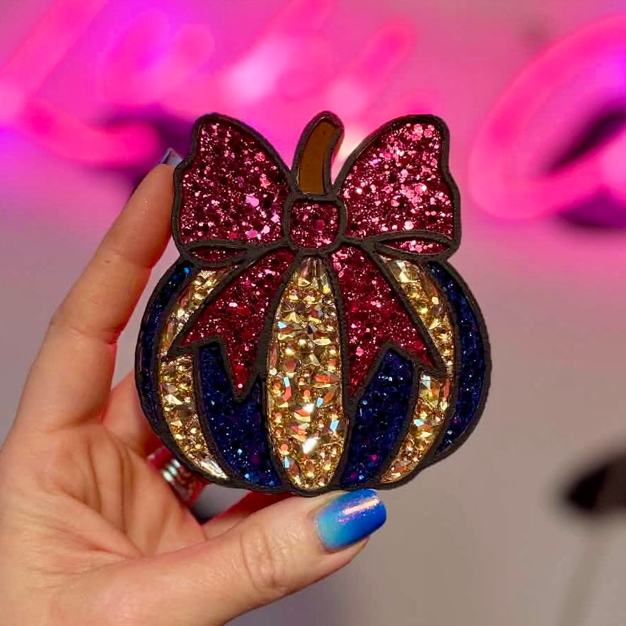 Rhinestone Pumpkin Car Freshie