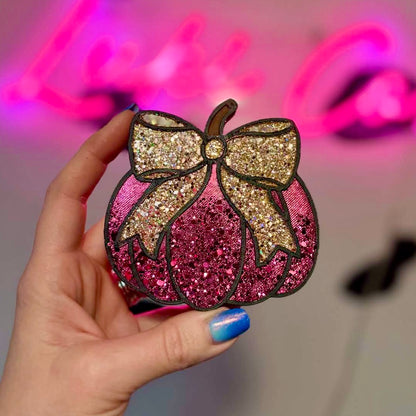 Maroon Pumpkin with Gold Bow Car Freshie