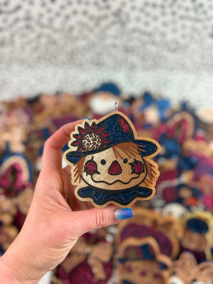 Fall Navy Scarecrow Car Freshie