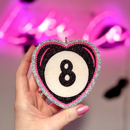 Pink Heart 8 Ball Freshie