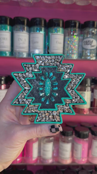 Aztec Placque with Rhinestones Car Freshie