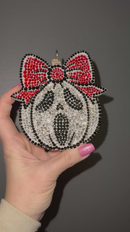 Ghost Face Pumpkin Full Rhinestones  - Car Freshie