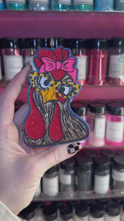 Sassy Chicken -(kj) Car Freshie