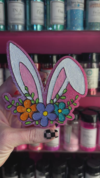 Floral Bunny Ears Car Freshie