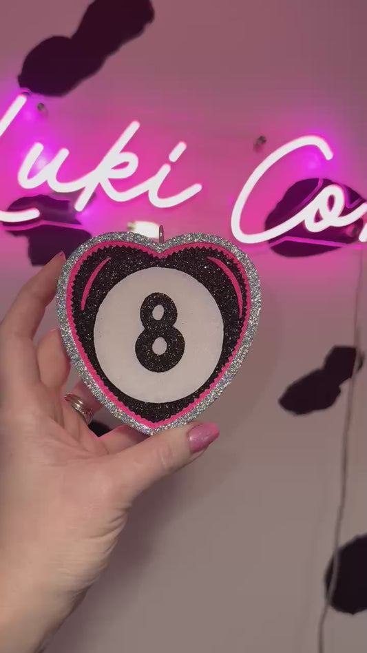 Pink Heart 8 Ball Freshie