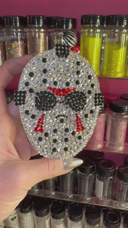 Rhinestoned Jason Mask Car Freshie