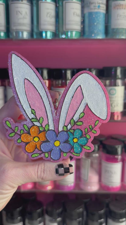 Floral Bunny Ears Car Freshie