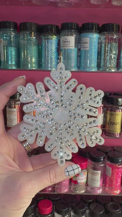 Clear Rhinestone Snowflake Car Freshie