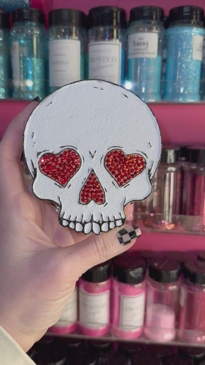 Valentine Skull with Rhinestones Car Freshie